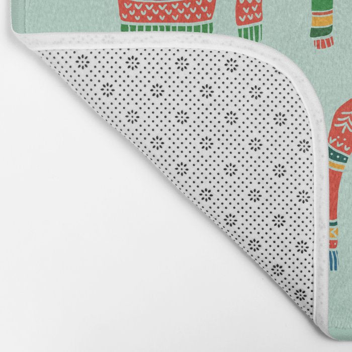 Vintage Ugly Christmas Sweaters: Mint Green Edition Bath Mat Gallery Image 2
