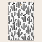 Black and white cactus plant pattern art Cutting Board Gallery Image 1