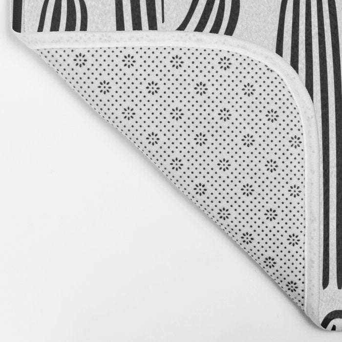 Black and white cactus plant pattern art Bath Mat Gallery Image 2
