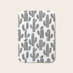 Black and white cactus plant pattern art Bath Mat Gallery Image 1