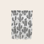 Black and white cactus plant pattern art Wall Hanging Gallery Image 1