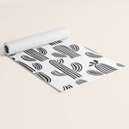 Black and white cactus plant pattern art Yoga Mat Gallery Image 2