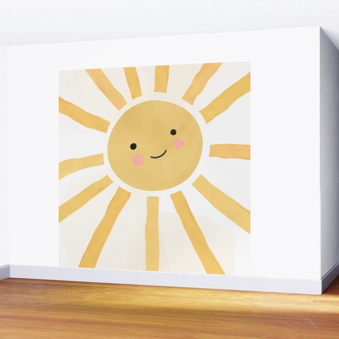 Happy Sun Wall Mural Gallery Image 2