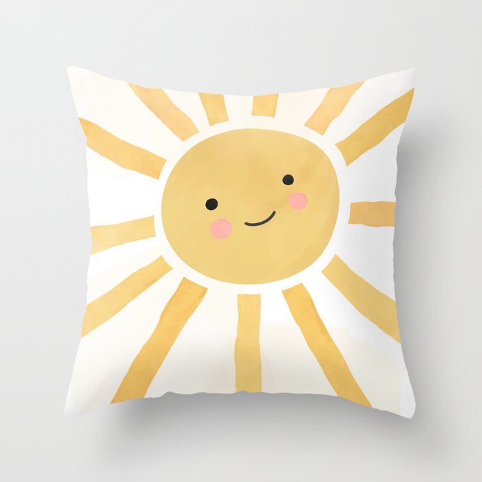 Happy Sun Throw Pillow Gallery Image 1
