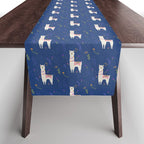 Llama on Blue Table Runner Gallery Image 1