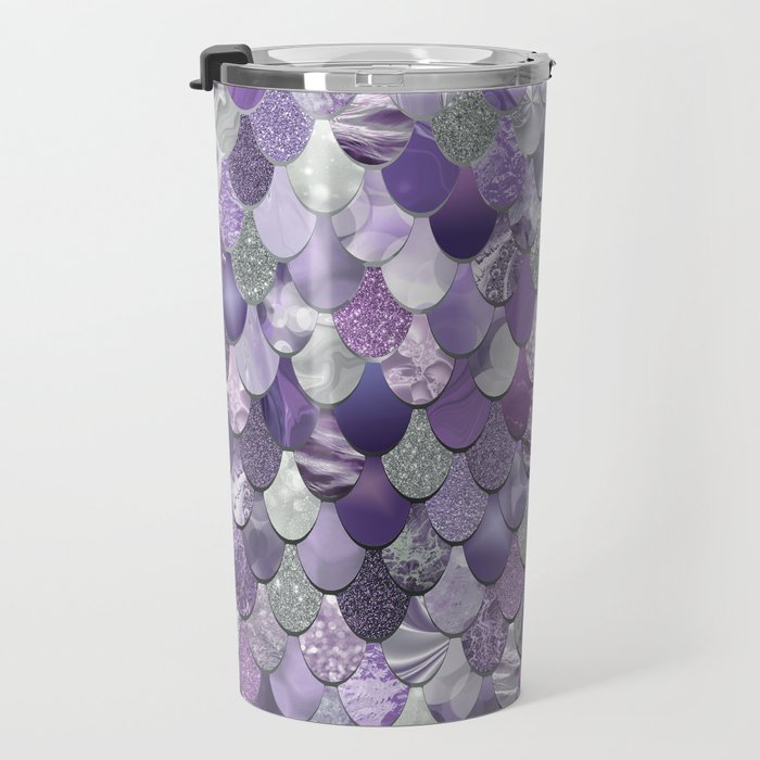 Mermaid Purple and Silver Travel Mug Gallery Image 3