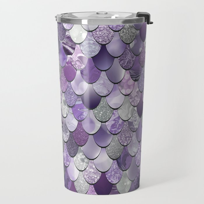 Mermaid Purple and Silver Travel Mug Gallery Image 2