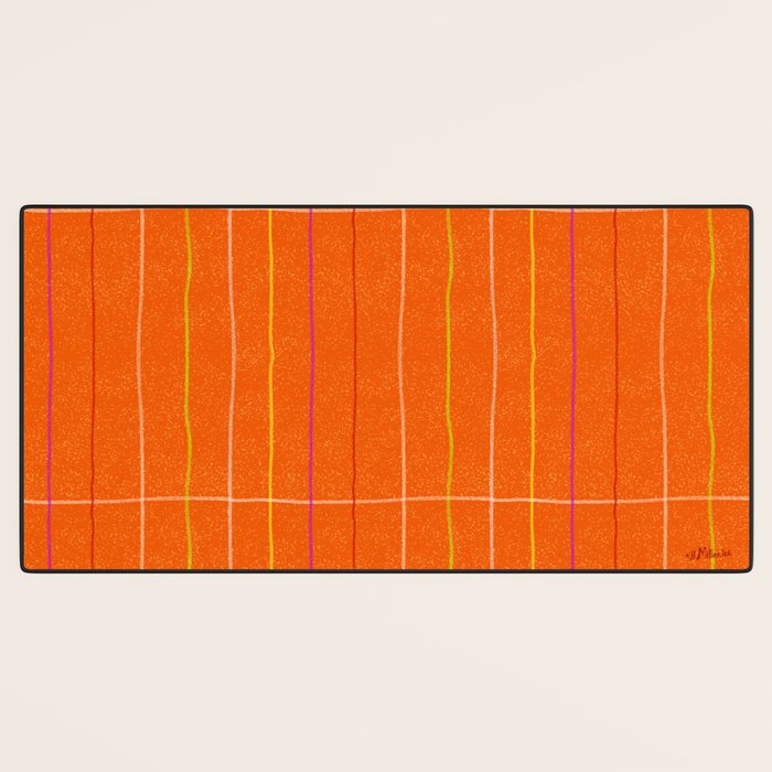 Textured Picnic Pattern in Poppy Red Desk Mat Gallery Image 3