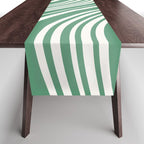 Wavy Stripes XXXIX - Kelly Green Table Runner Gallery Image 1