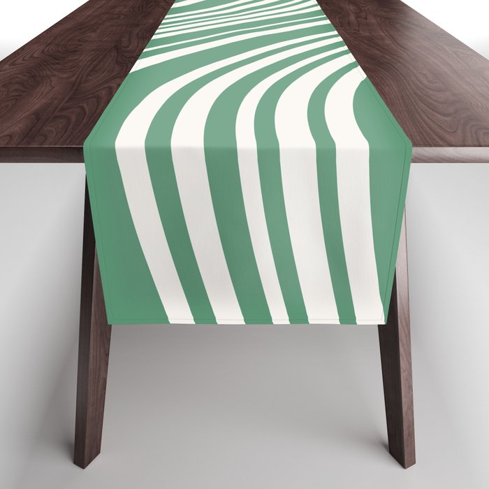 Wavy Stripes XXXIX - Kelly Green Table Runner Gallery Image 1