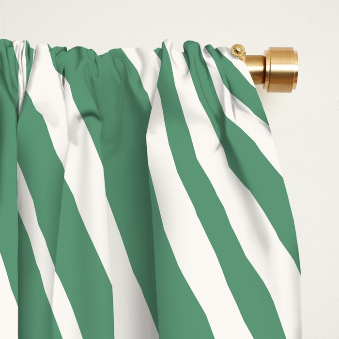 Wavy Stripes XXXIX - Kelly Green Window Curtain Gallery Image 2