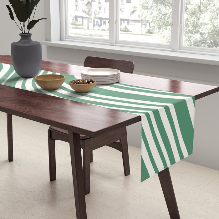 Wavy Stripes XXXIX - Kelly Green Table Runner Gallery Image 2