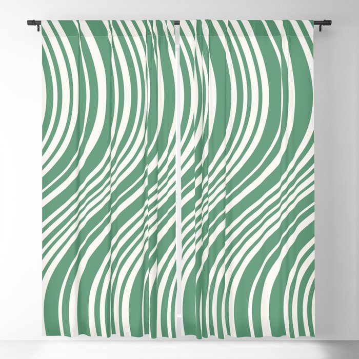 Wavy Stripes XXXIX - Kelly Green Window Curtain Gallery Image 5