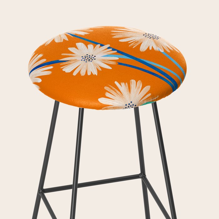 Moroccan Daisies Still Life Stool Gallery Image 2