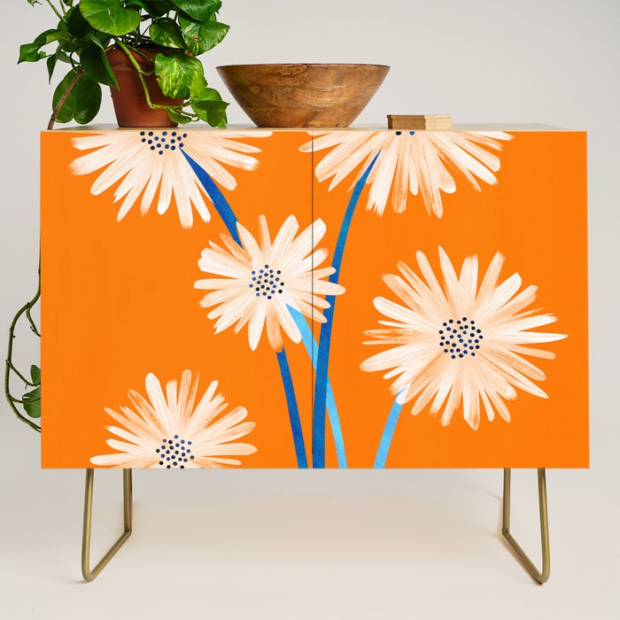 Moroccan Daisies Still Life Credenza Gallery Image 1