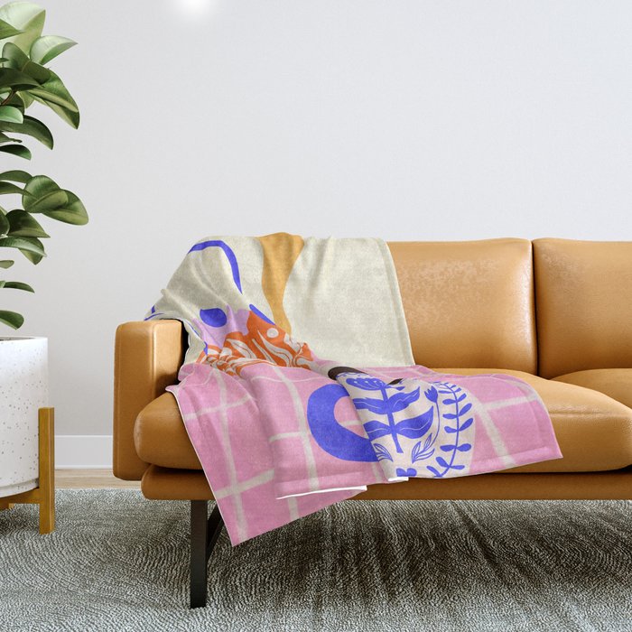 Colorful Tea Por Throw Blanket