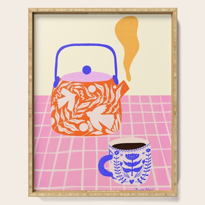Colorful Tea Por Serving Tray Gallery Image 1