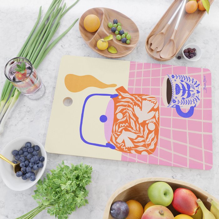 Colorful Tea Por Cutting Board Gallery Image 2