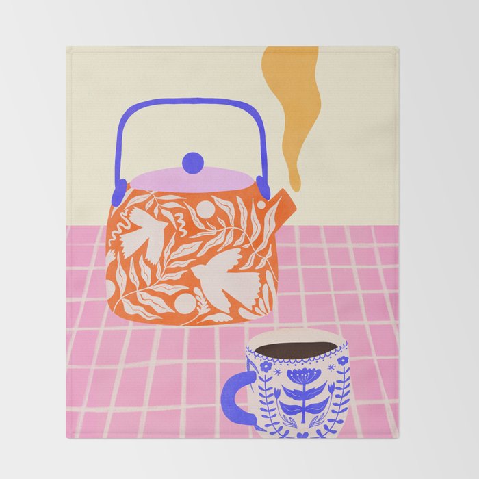 Colorful Tea Por Throw Blanket Gallery Image 2
