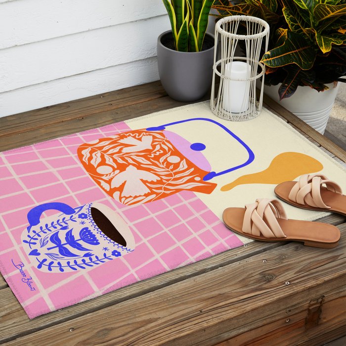 Colorful Tea Por Outdoor Rug Gallery Image 2