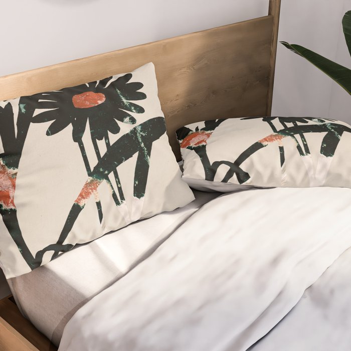 minimal collage/ Flowers 2 Pillow Sham Gallery Image 2