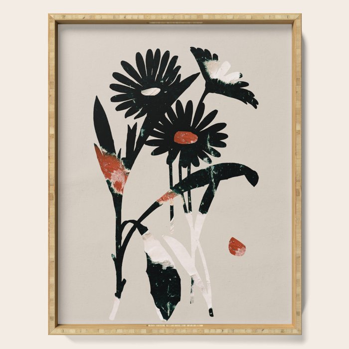 minimal collage/ Flowers 2 Serving Tray Gallery Image 1