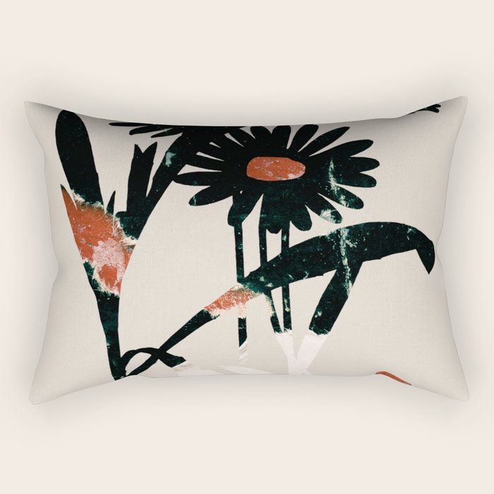 minimal collage/ Flowers 2 Rectangular Pillow Gallery Image 2