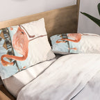 Pink Flamingo Beach Summer Photo | Aruba Tropical Island Art Print | Caribbean Travel Photography Pillow Sham Gallery Image 2