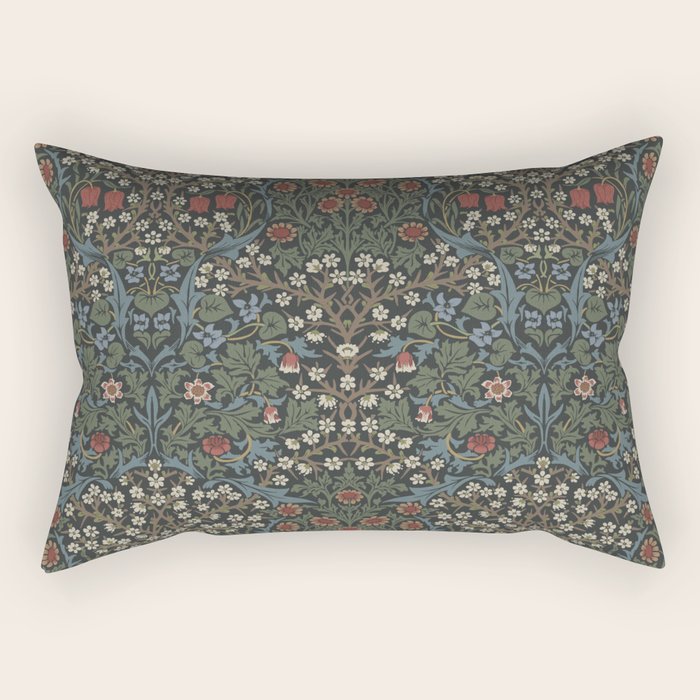 Vintage Blackthorn Green by William Morris Rectangular Pillow Gallery Image 2