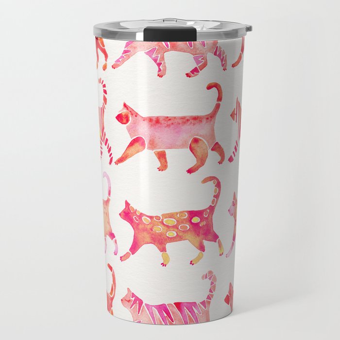 Cat Collection - Pink Palette Travel Mug Gallery Image 1