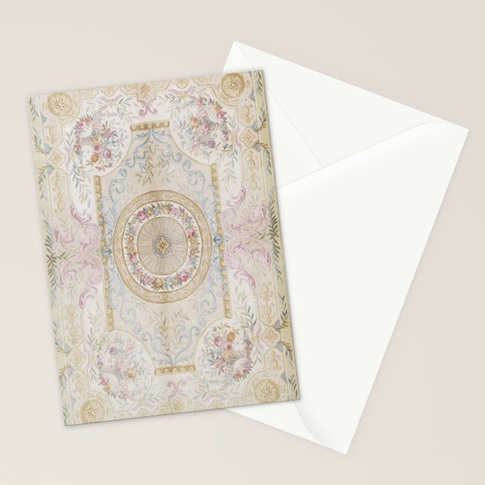 Antique French 17th Century Aubusson Savonnerie Stationery Card Gallery Image 2