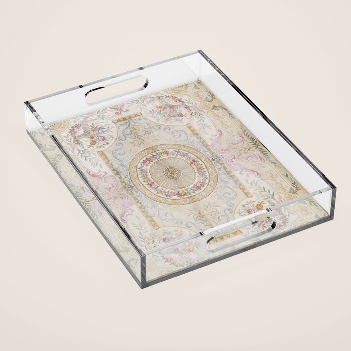Antique French 17th Century Aubusson Savonnerie Acrylic Tray Gallery Image 1