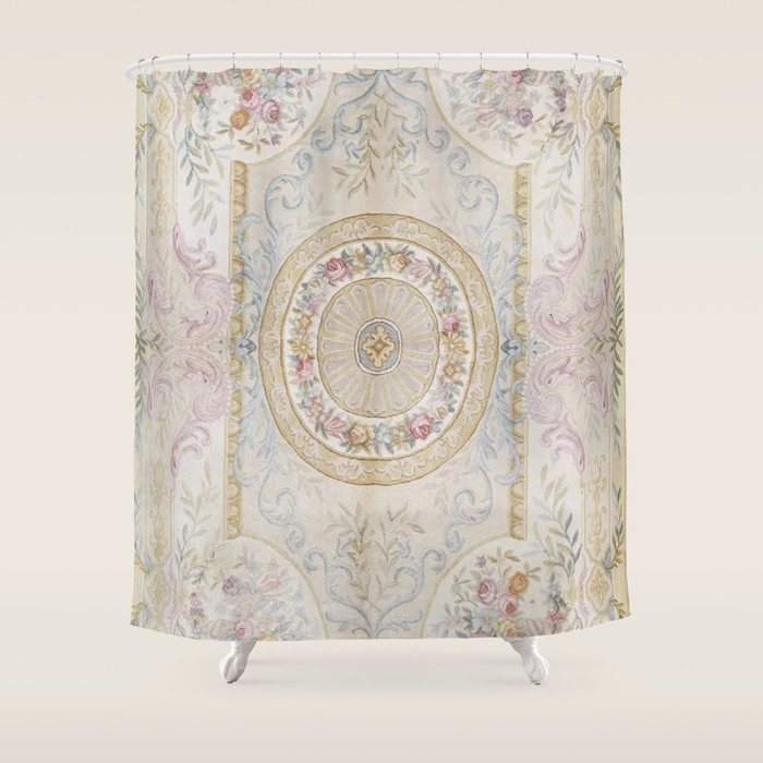 Antique French 17th Century Aubusson Savonnerie Shower Curtain Gallery Image 1