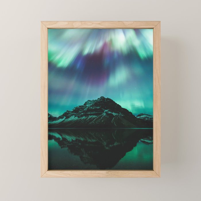 Auroras over Bow Lake, Banff Mini Art Print Gallery Image 1