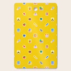 Colorful back to school sticker icon pattern Cutting Board Gallery Image 1