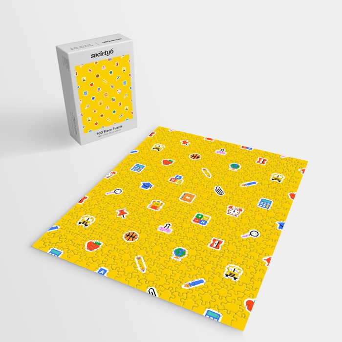 Colorful back to school sticker icon pattern Jigsaw Puzzle Gallery Image 2