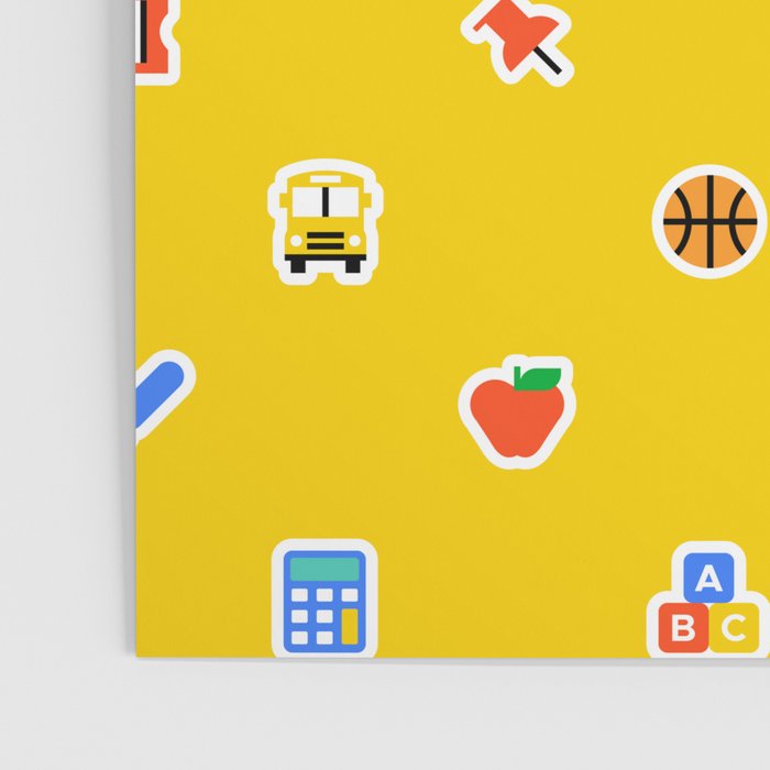Colorful back to school sticker icon pattern Poster Gallery Image 3
