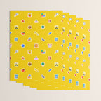 Colorful back to school sticker icon pattern Wrapping Paper Gallery Image 3