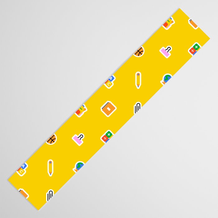Colorful back to school sticker icon pattern Table Runner Gallery Image 3
