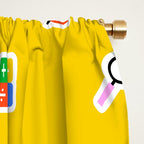 Colorful back to school sticker icon pattern Window Curtain Gallery Image 2
