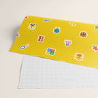 Colorful back to school sticker icon pattern Wrapping Paper Gallery Image 2