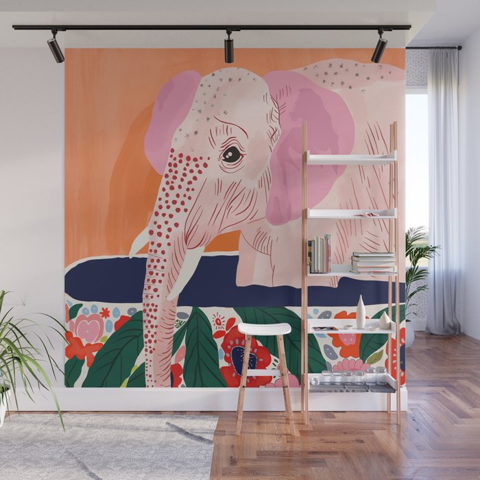Elephant Spa Day Wall Mural Gallery Image 1