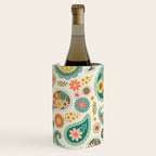 Retro Paisley Floral - Multicolored on Cream Wine Chiller Gallery Image 2