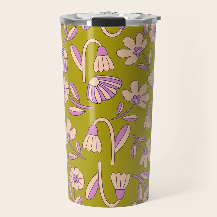 Art déco Floral  Travel Mug Gallery Image 1