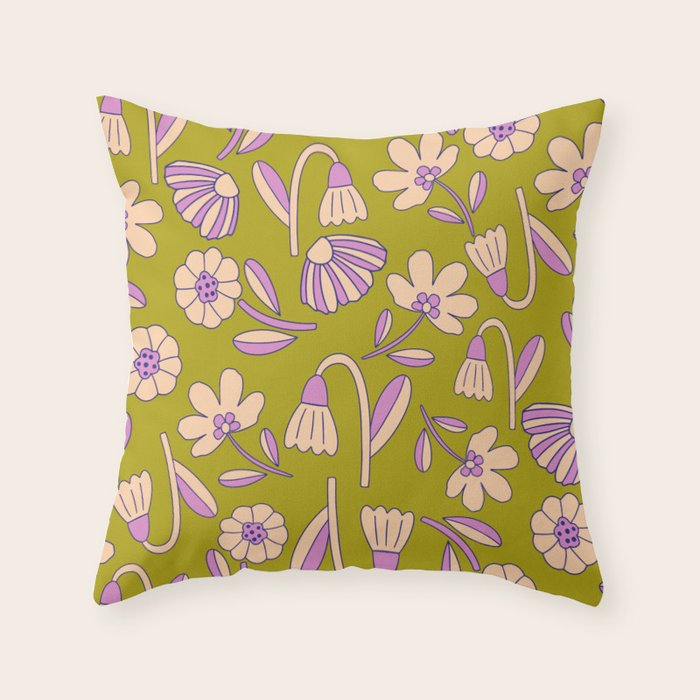 Art déco Floral  Throw Pillow Gallery Image 6