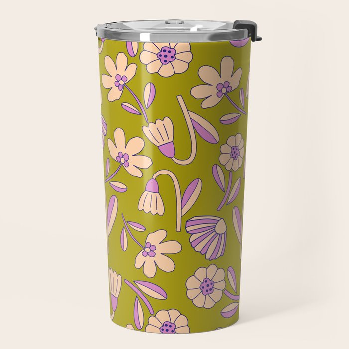Art déco Floral  Travel Mug Gallery Image 2