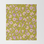 Art déco Floral  Throw Blanket Gallery Image 2