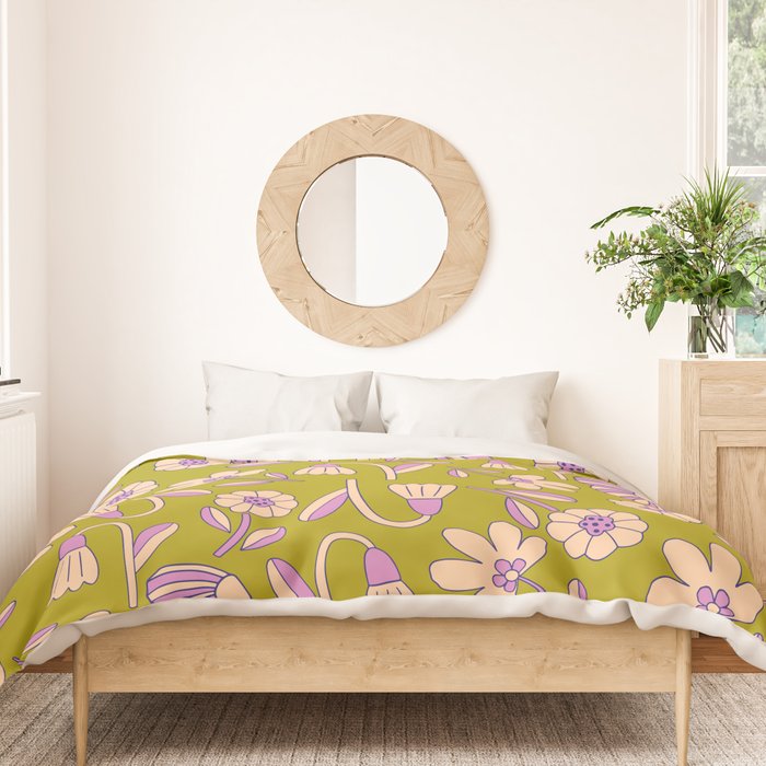 Art déco Floral  Duvet Cover Gallery Image 3
