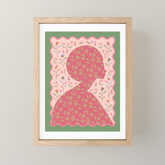 Heirloom Wildflower - Floral Silhouette Art Mini Art Print Gallery Image 1