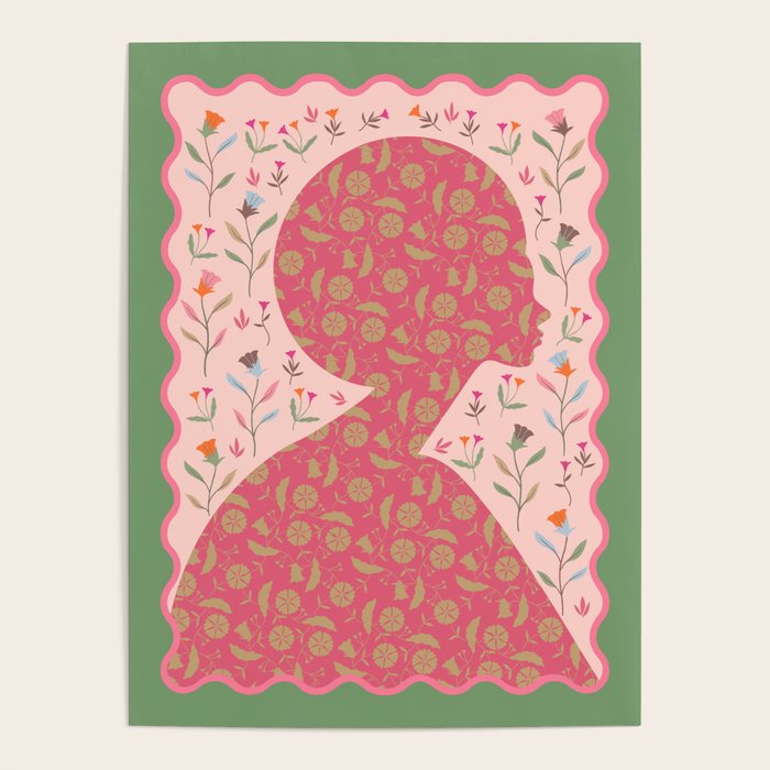 Heirloom Wildflower - Floral Silhouette Art Poster Gallery Image 1